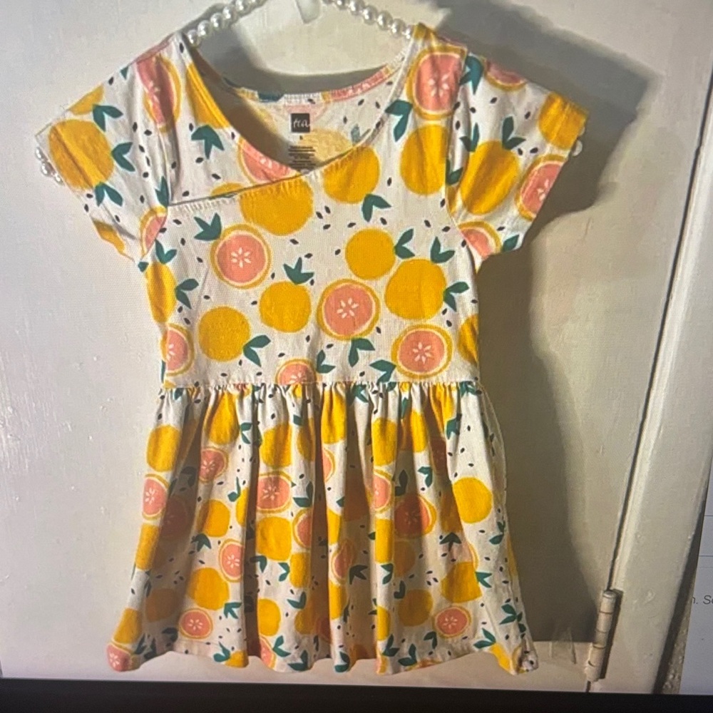 Tea Collection Lemon Grapefruit Print Dress 5 Cottagecore Whimsy Playful Design